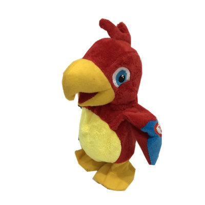 luxuoso de gravação Toy Singing Laughing Walking do papagaio 7.09in vermelho de 18cm