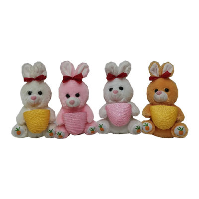 cesta de Toy Bunny Rabbit Stuffed Animal Holding do luxuoso da Páscoa 6.3inch de 0.16M