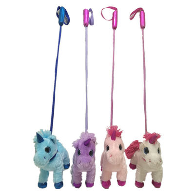 rosa de passeio Unicorn Stuffed Animals do canto de 7.87in &amp; brinquedos do luxuoso com vara retrátil