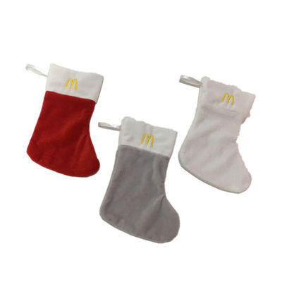 a malha macia do cabo de 18cm 7.09in McDonald's personalizou o Oem das meias do Natal da tapeçaria