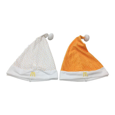 40cm 15.75in McDonald's personalizou Santa Christmas Hats For Adults dourada e branca
