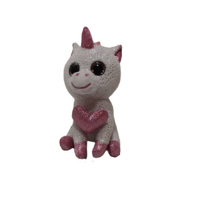 Unicorn Keychain With Heart Plush Toy Decorations Pink White 11Cm para sacos