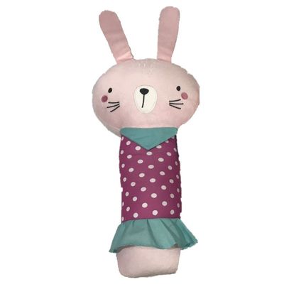 Brinquedo cor-de-rosa bonito enchido de Toy Plush Car Seat Pillow do coxim do coelho no relevo do esforço