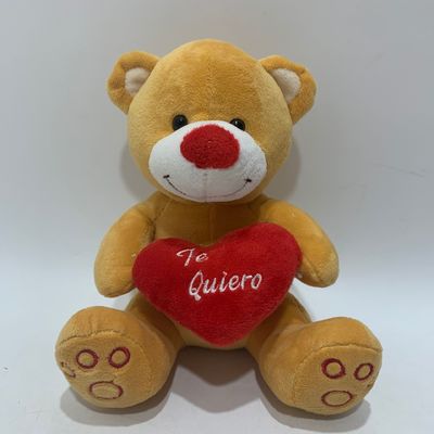 Urso amarelo do luxuoso de 20 Cm com o artigo bonito do luxuoso dos brinquedos vermelhos do coração para o dia de Valentim