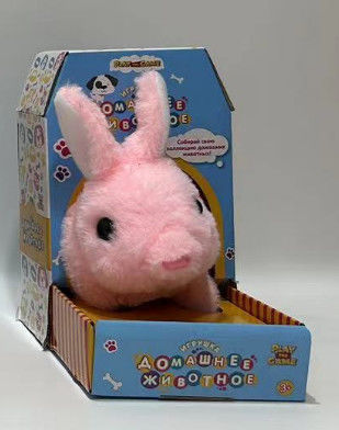 Quente-vendendo o coelho de passeio com a corda que puxa a fábrica de Toy Cute Soft Stuffed Toy BSCI do luxuoso
