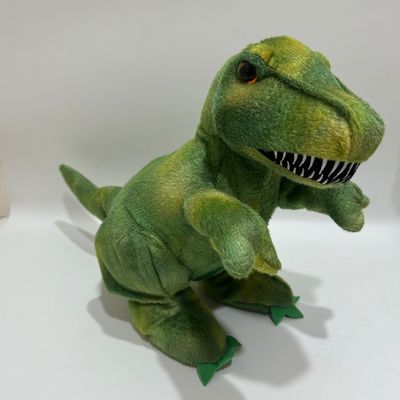 Brinquedo rujindo e movente de Toy Lifelike Animal Intellectual Stuffed das crianças do luxuoso do dinossauro verde
