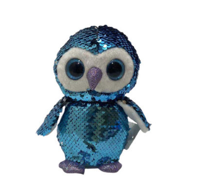 Gravação de voz e repetição Plush Flip Sequin Pinguim Toy