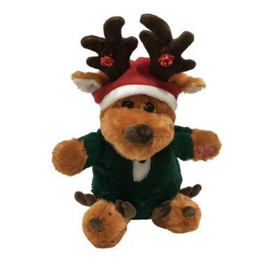 Presente de Natal para Crianças, Rena Engraçada com Pé Tremendo e Brinquedo de Pelúcia Cantante, Brinquedo Eletrônico