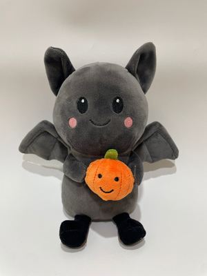 7 Pcs Bat assortado com brinquedos de pelúcia de abóbora, animais cheios de comida fofinha para crianças e decoração doméstica