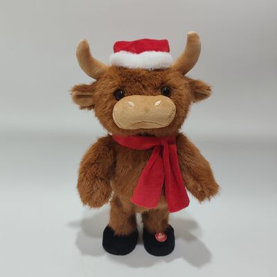 Cantar e Dançar Natal Highland Cow Plush Toy