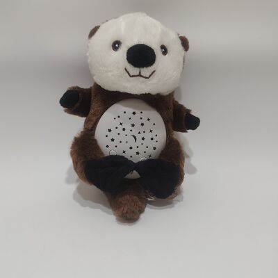 Brinquedo projetor de luz Plush Otter musical