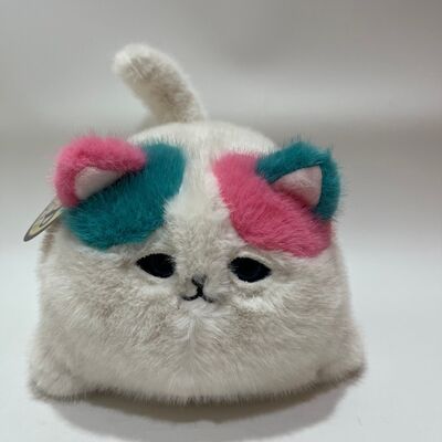 Cegueira Murmuração Gato Fluffy Plush Brinquedo Minho Interativo Gatinho Rosa Teal Companheiro de alívio do estresse de cabelo longo