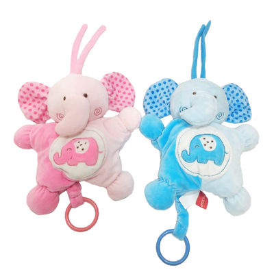 os brinquedos do luxuoso de 0.2M Pink Blue Infant espreitam um algodão de Boo Musical Elephant Stuffed Animal PP