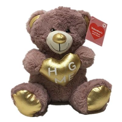 Caixa macia super de Teddy Bear With Heart On dos brinquedos do luxuoso do dia de Valentim de 0.25M 9.84in