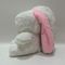 18cm 7&quot; Rosa&amp; Branca Plumes de Páscoa Coelhinho de Brinquedo Coelhinho Animal Recheado em Cenoura