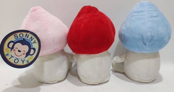 Três discos de cores movendo cogumelos esquerda e direita brinquedo de pelúcia elétrico boneca de conforto macio