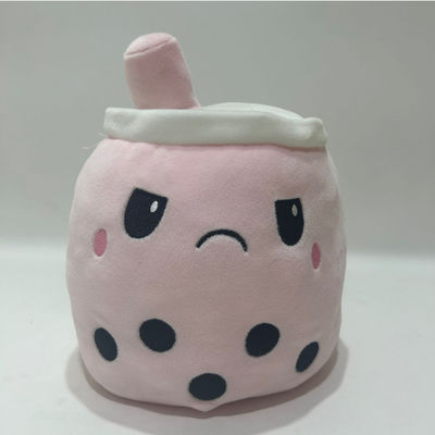 Logotipo personalizado de dois lados de cor reversível de chá de leite brinquedo de peluche