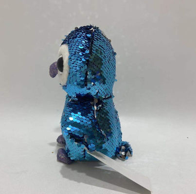 Gravação de voz e repetição Plush Flip Sequin Pinguim Toy