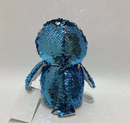 Gravação de voz e repetição Plush Flip Sequin Pinguim Toy