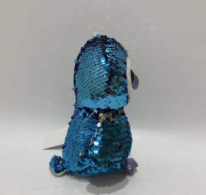 Gravação de voz e repetição Plush Flip Sequin Pinguim Toy
