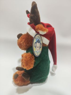 Presente de Natal para Crianças, Rena Engraçada com Pé Tremendo e Brinquedo de Pelúcia Cantante, Brinquedo Eletrônico