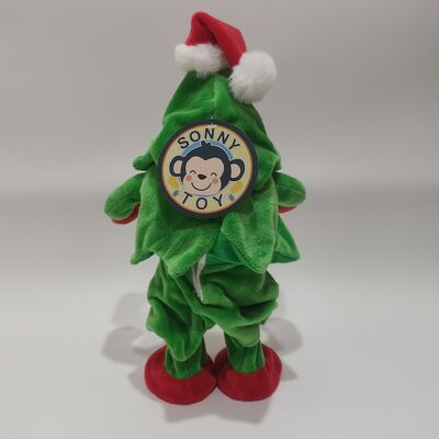 Árvore de Natal cantando e dançando com música e movimento
