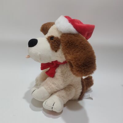 Cão de Natal com orelhas em movimento