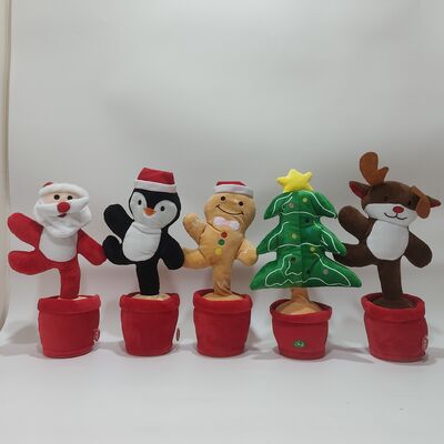 Série de Natal Cantando e Dançando Papai Noel Homem Pão de gengibre Árvore de Natal Pinguins Alce