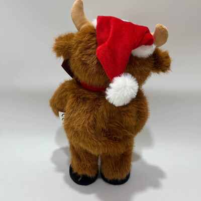 Pelúcia de Vaca das Terras Altas Cantante e Dançante de Natal, Animal de Pelúcia Musical Animado, Boneca de Vaca das Terras Altas de Natal