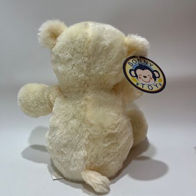 Urso de Pelúcia Creme Cantante e Bate-Palmas Interativo Urso Musical Clássico Animal de Pelúcia com Gravata Borboleta Xadrez