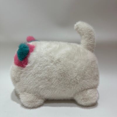 Cegueira Murmuração Gato Fluffy Plush Brinquedo Minho Interativo Gatinho Rosa Teal Companheiro de alívio do estresse de cabelo longo