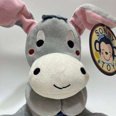 Interativo Peek-a-Boo Burro brinquedo de pelúcia com voz e funções musicais
