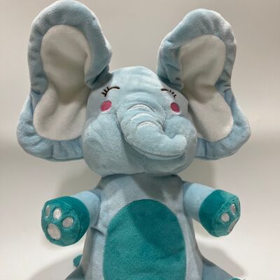 Interactive Peek-a-Boo Elephant Plush Toy with Recording and Singing Buttons Fun Voice Lines to Amuse Babies