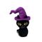 20cm Dia das Bruxas que fala o gato preto com o chapéu roxo que grava o brinquedo enchido