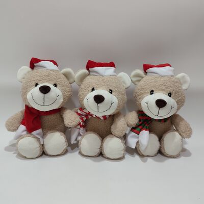 3 Diversos Ursinhos de Pelúcia de Natal Soft Holiday Teddy Bear Gift Set
