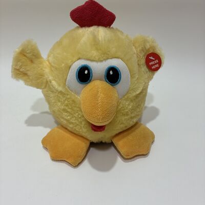 Um brinquedo de pelúcia de frango com música