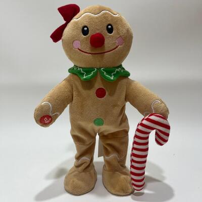 Cantar e Dançar Natal Pão de gengibre Brinquedo de Plush com Música