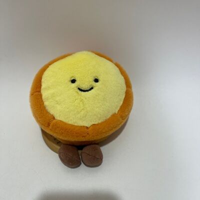 Kawaii Egg Tart Plush Toy Maciço Recheado Cute Food Plushie