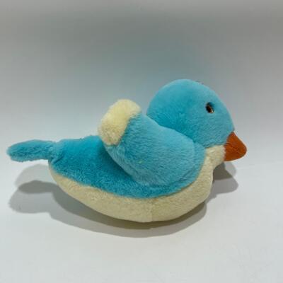 Brinquedo de pássaro com botão de pelúcia colorido para crianças e colecionadores
